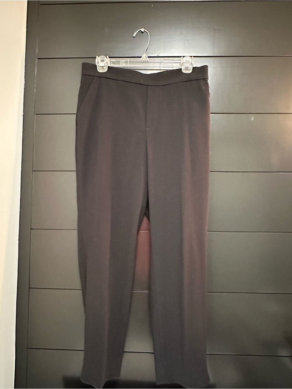 Banana Republic Black Hayden Petite Pants Elastic Waist, Flat Front US 8P